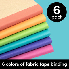 6 Pack Rainbow Spine Kraft Cover Composition Notebooks, Softcover (5.75 in x 8 in)
