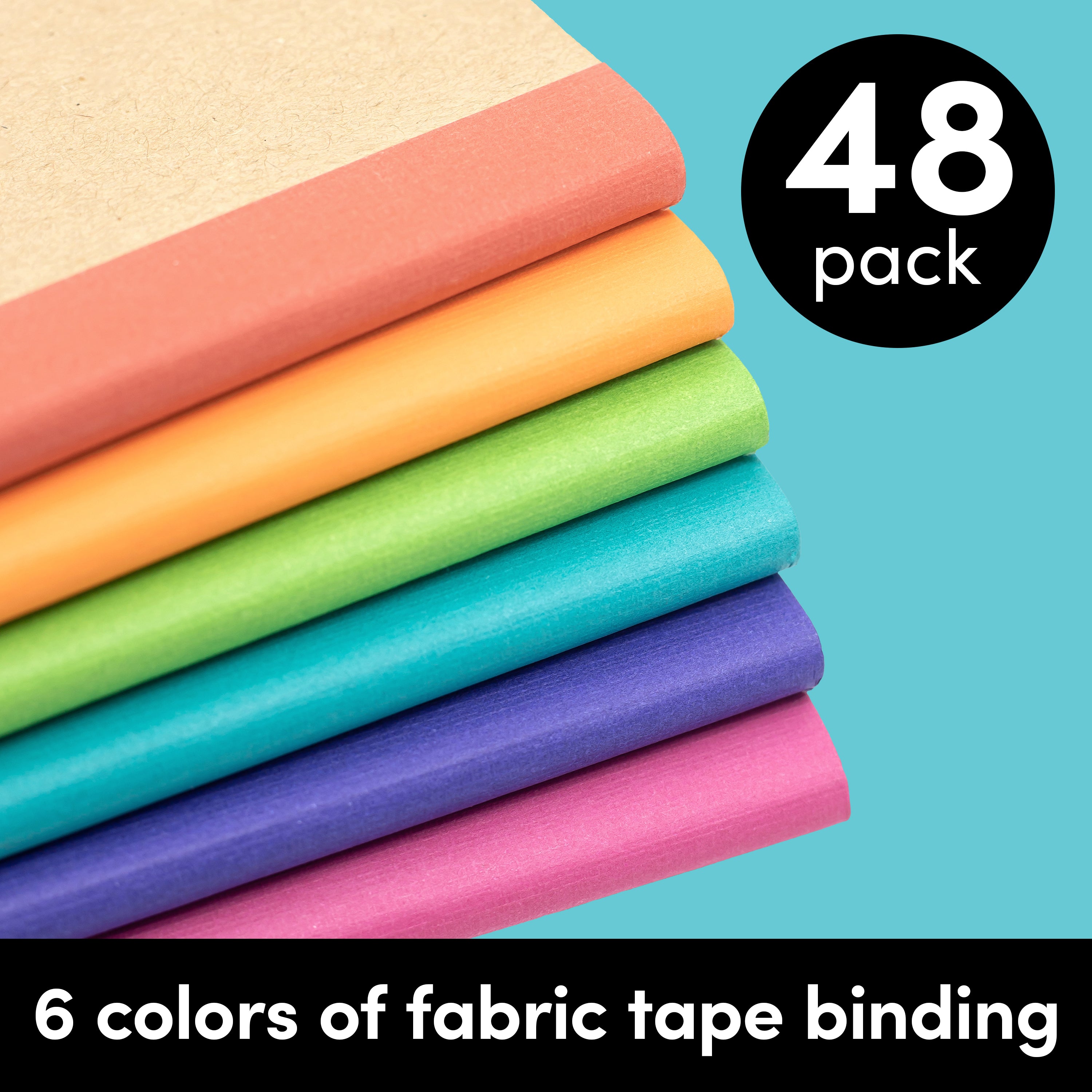 48 Pack Rainbow Spine Kraft Cover Composition Notebooks (5.75 in x 8 in)