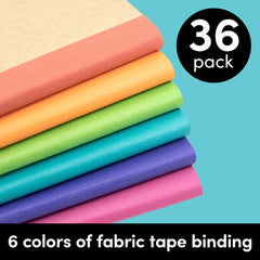 36 Pack Rainbow Spine Kraft Cover Composition Notebooks (5.75 in x 8 in)