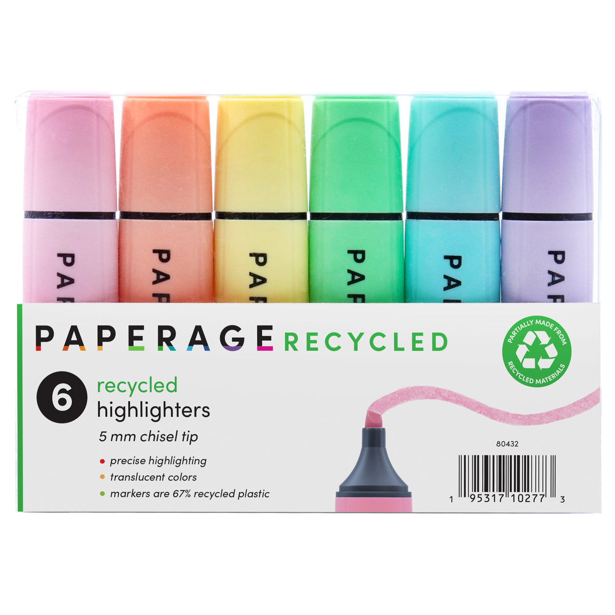 Pastel Recycled Highlighters (Broad Chisel Tip) – Paperage