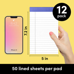 12 Pack Small Lined Legal Pads (5 in x 8 in)