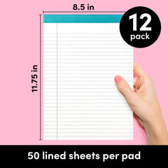 12 Pack Large Lined Legal Pads (8.5 in x 11 in)