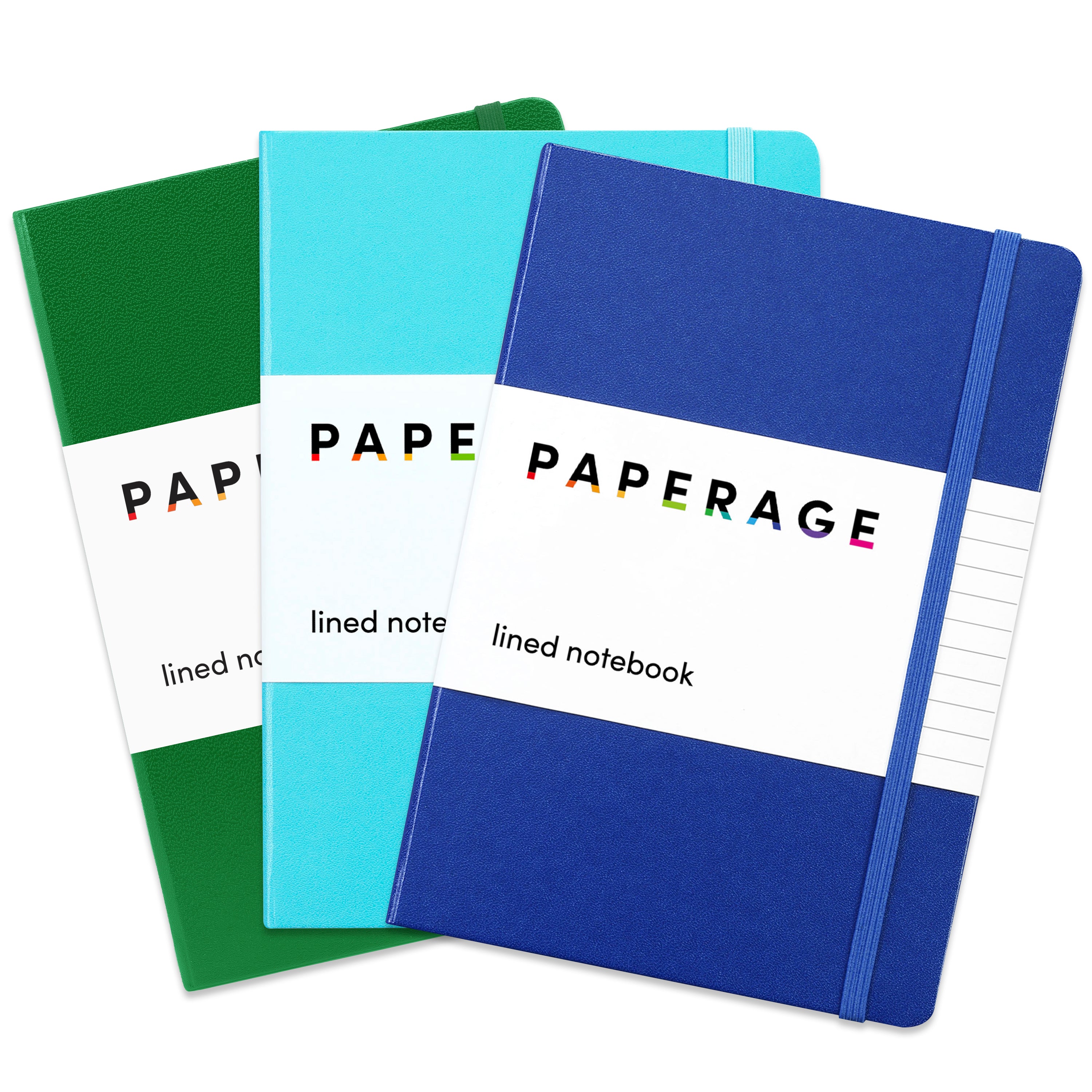 3 Pack Assorted Color Lined Journal Notebooks, Hardcover (5.6 in x 8 in)