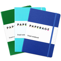 3 Pack Assorted Color Lined Journal Notebooks, Hardcover (5.6 in x 8 in)