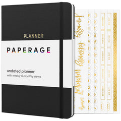 Undated Weekly & Monthly Planner, Hardcover (5.7 in x 8 in)