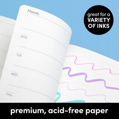 Undated Weekly & Monthly Planner, Hardcover (5.7 in x 8 in)