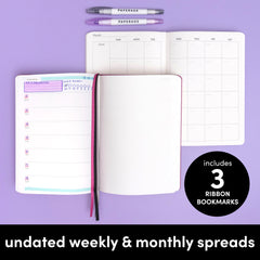Undated Weekly & Monthly Planner, Hardcover (5.7 in x 8 in)