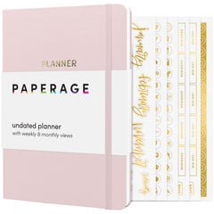 Undated Weekly & Monthly Planner, Hardcover (5.7 in x 8 in)
