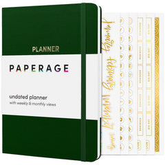 Undated Weekly & Monthly Planner, Hardcover (5.7 in x 8 in)