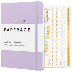 Undated Weekly & Monthly Planner, Hardcover (5.7 in x 8 in)
