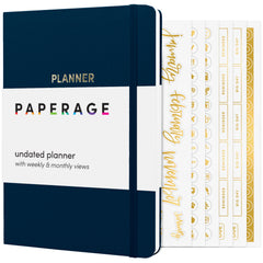 Undated Weekly & Monthly Planner, Hardcover (5.7 in x 8 in)