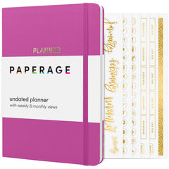 Undated Weekly & Monthly Planner, Hardcover (5.7 in x 8 in)