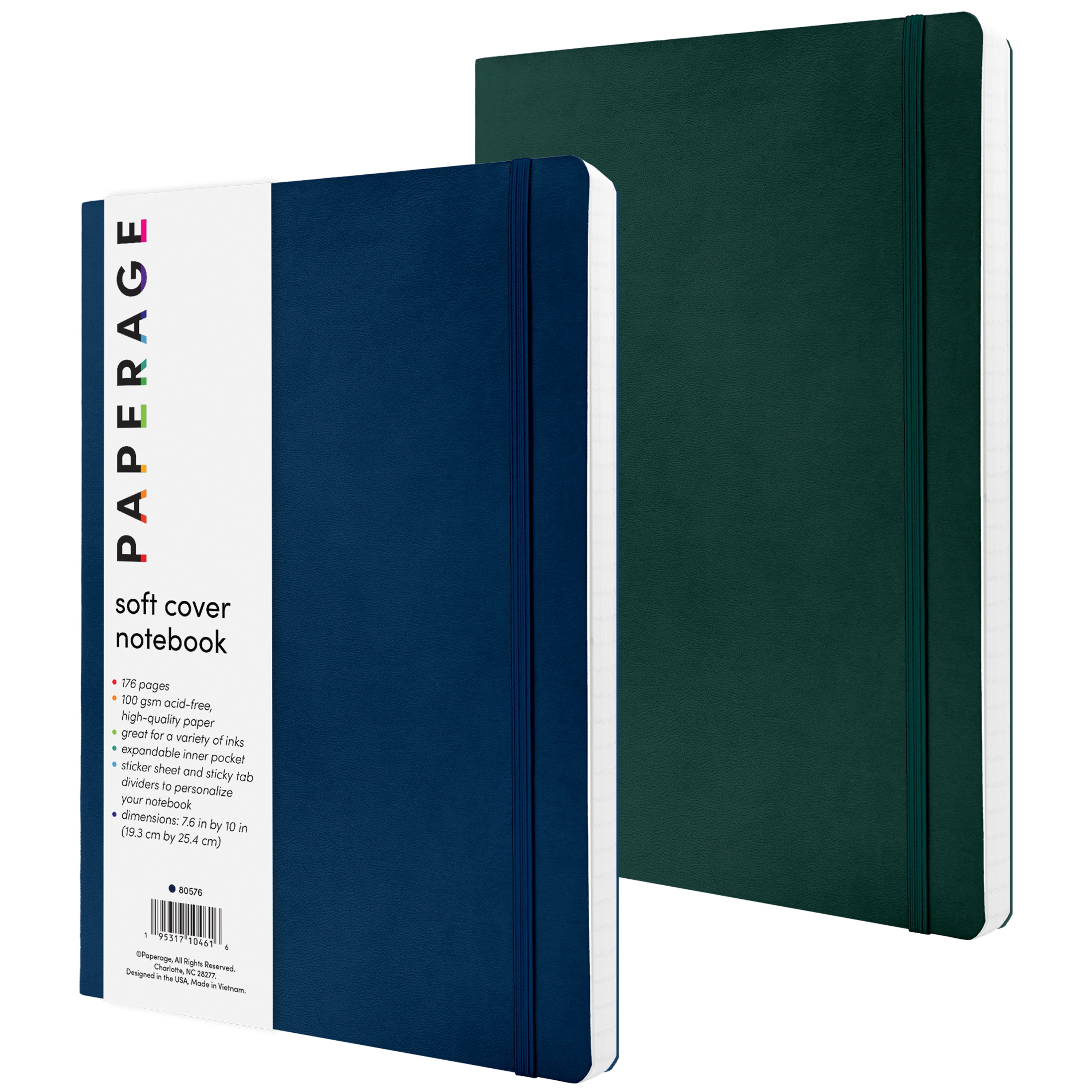 Large Lined Journal Notebook, Softcover (7.6 in x 10 in)