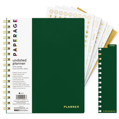 Undated Weekly & Monthly Planner, Spiral Bound, Hardcover (7.5 in x 9 in)
