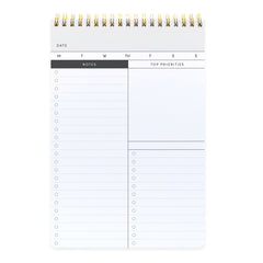 Undated Daily To-do List Planner Pad, Spiral Bound (6.5 in x 9.5 in)