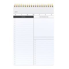 Undated Daily To-do List Planner Pad, Spiral Bound (6.5 in x 9.5 in)