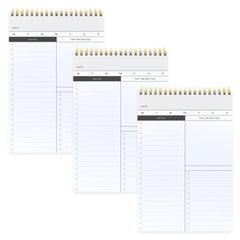 Undated Daily To-do List Planner Pad, Spiral Bound (6.5 in x 9.5 in)