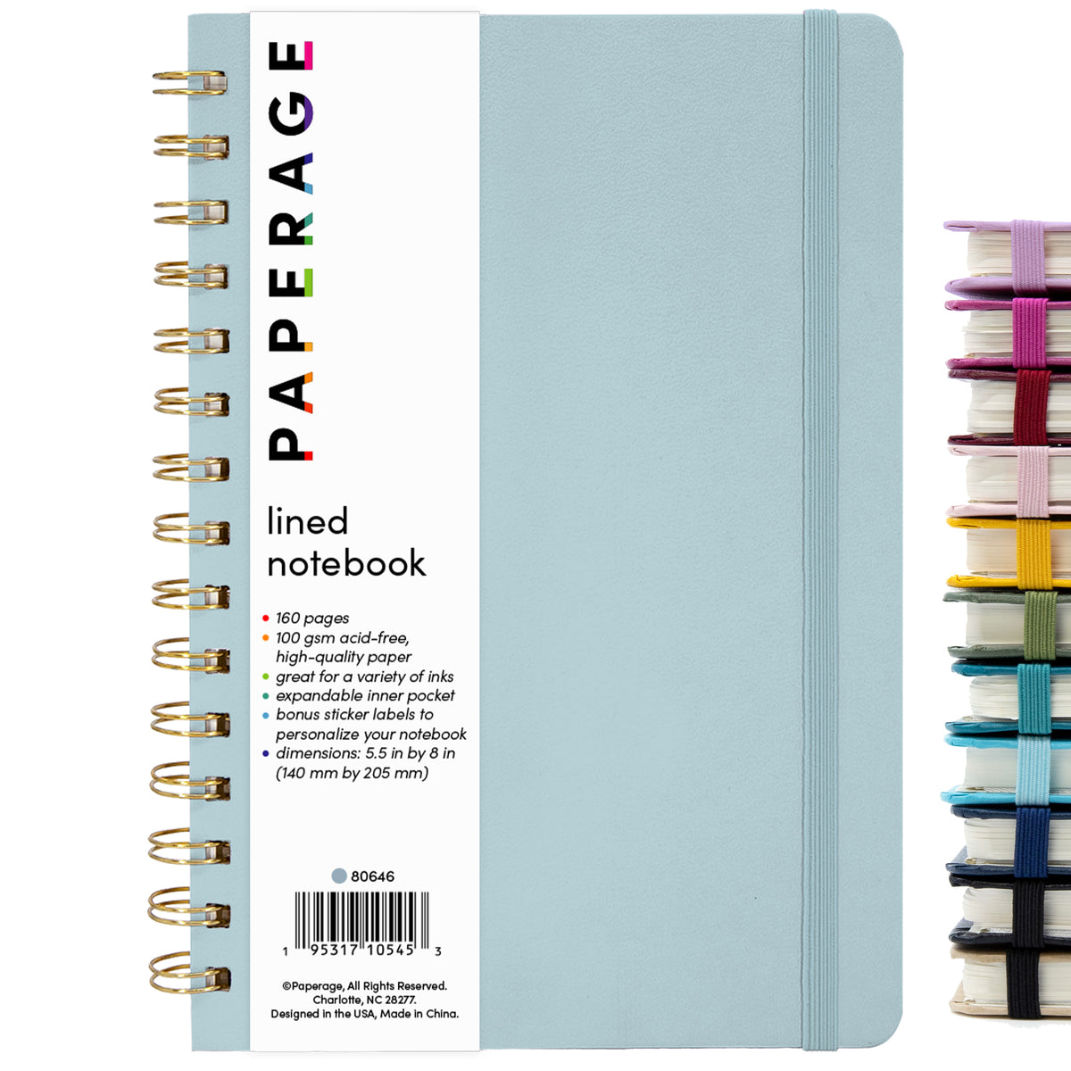 Lined Journal Notebook, Spiral Bound, Hardcover (5.5 in x 8 in) Lined Journal Notebook, Spiral Bound, Hardcover (5.5 in x 8 in)