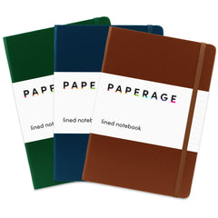 3 Pack Assorted Color Lined Journal Notebooks, Hardcover (5.6 in x 8 in)