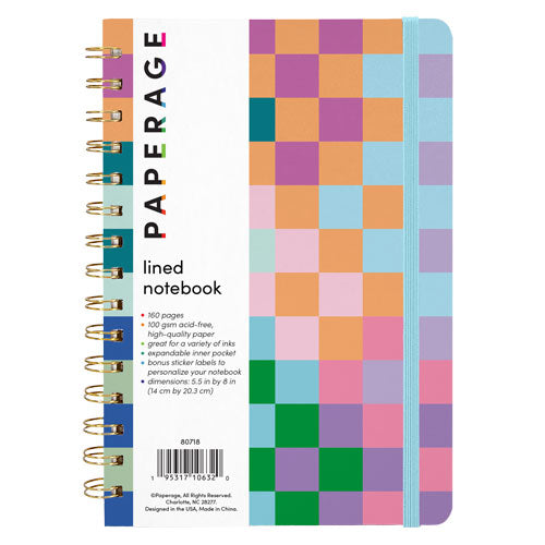Decorative Cover Lined Journal Notebook, Spiral Bound, Hardcover (5.5 in x 8 in)