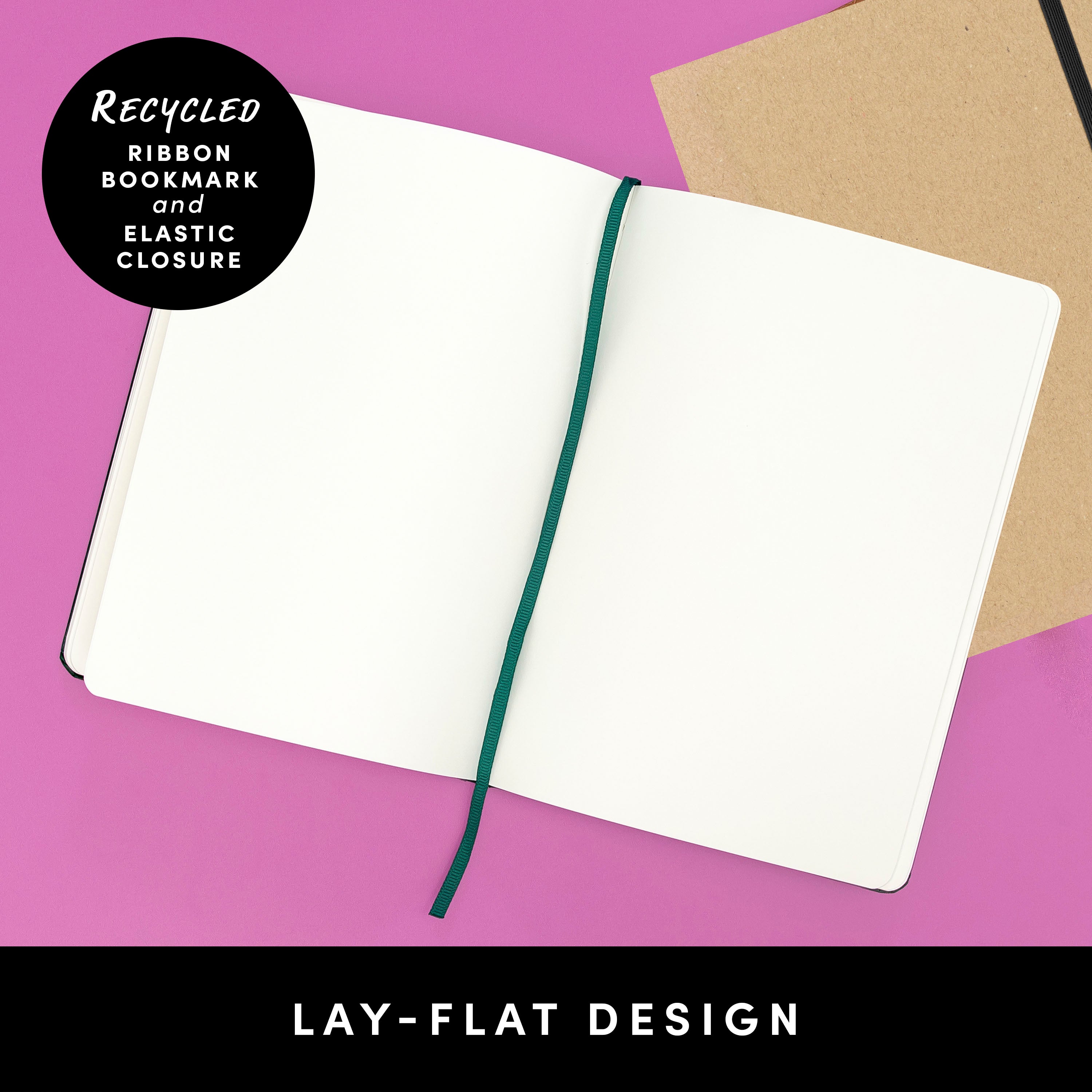 Recycled Blank Journal Notebook, Hardcover (5.6 in x 8 in)