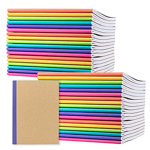 36 Pack Rainbow Spine Kraft Cover Composition Notebooks, Softcover (5.75 in x 8 in)