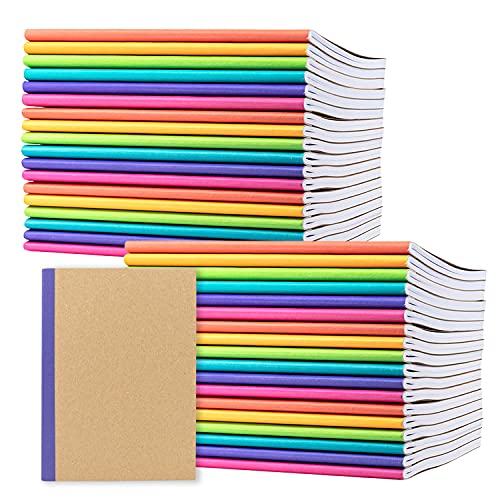 36 Pack Rainbow Spine Kraft Cover Composition Notebooks (5.75 in x 8 in)