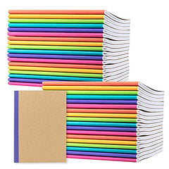 36 Pack Rainbow Spine Kraft Cover Composition Notebooks, Softcover (5.75 in x 8 in)