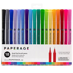 PAPERAGE Felt Tip Fine Line Marker Pens (0.4 Mm Metal Pen Nib), 18 Pack Pen  Set 313047348340