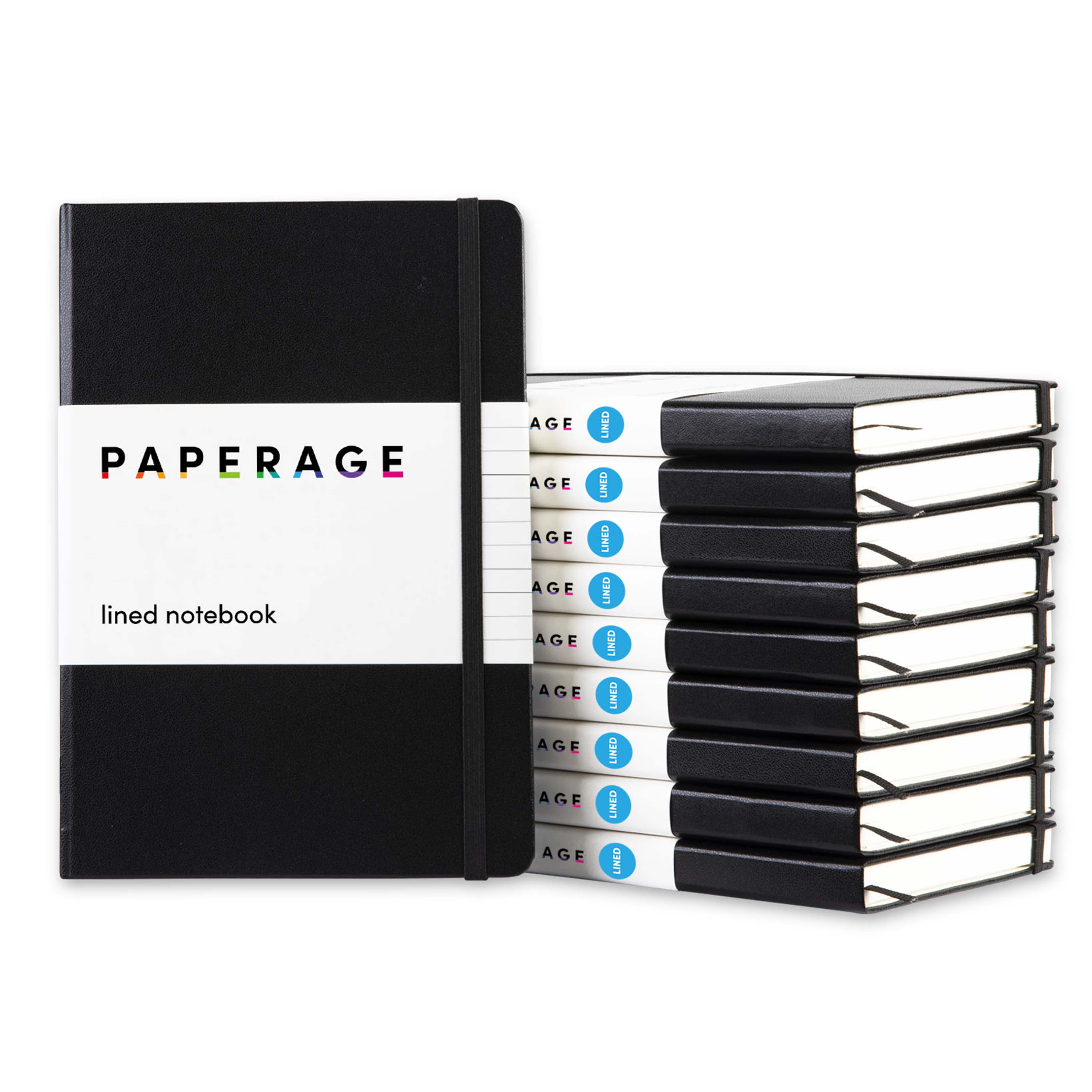 10 Pack Lined Journal Notebooks, Hardcover, (5.6 in x 8 in)