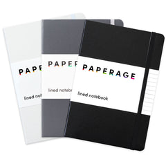 3 Pack Assorted Color Lined Journal Notebooks, Hardcover (5.6 in x 8 in)