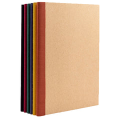 6 Pack Rainbow Spine Kraft Cover Composition Notebooks, Softcover (5.75 in x 8 in)