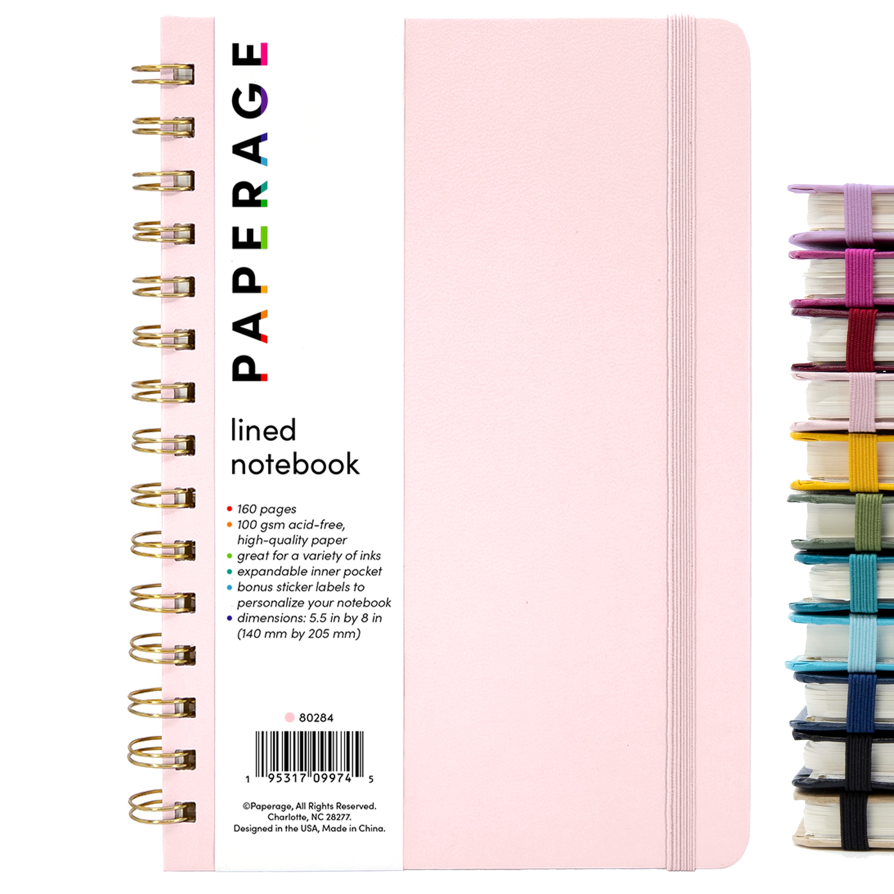 Lined Journal Notebook, Spiral Bound, Hardcover (5.5 in x 8 in)