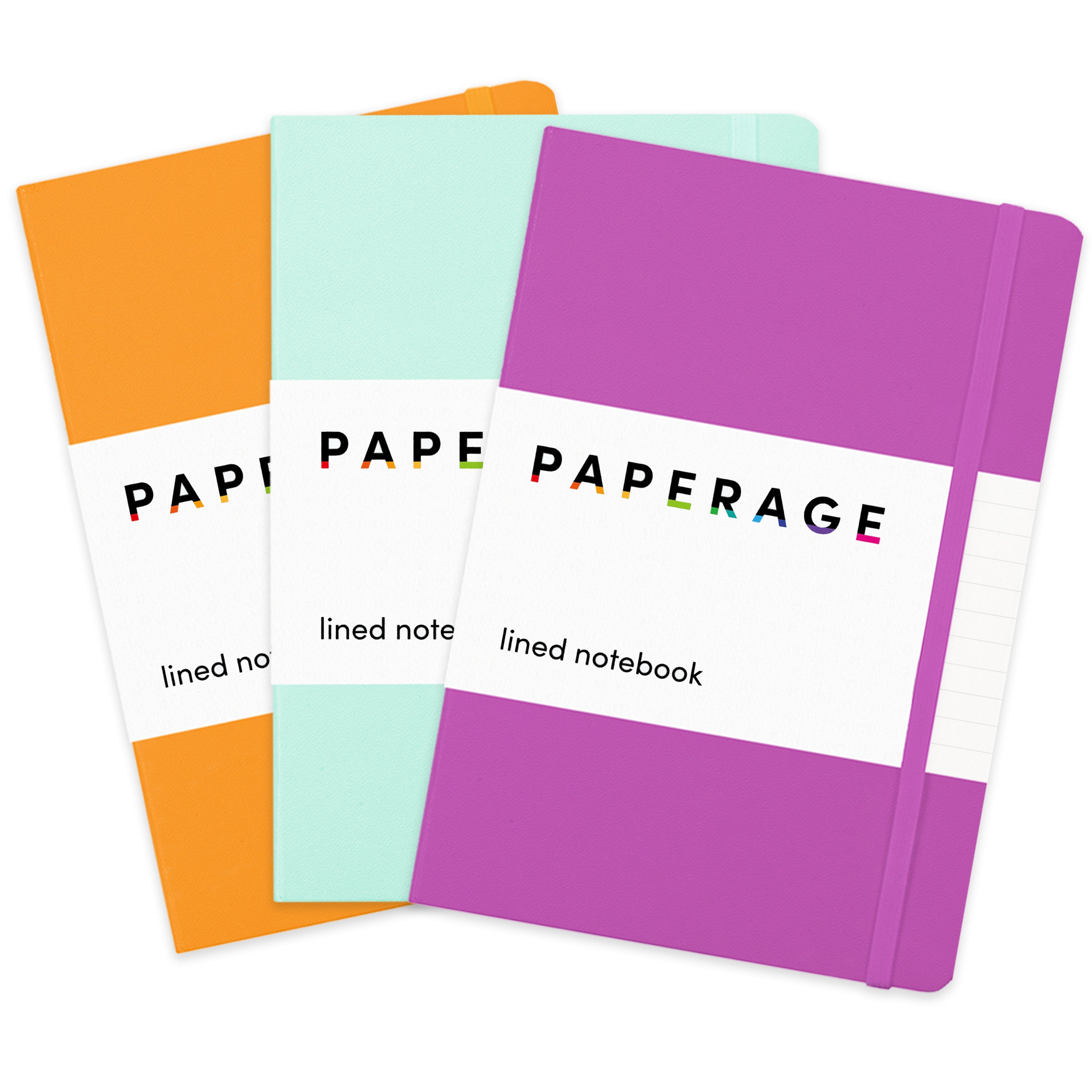 3 Pack Assorted Color Lined Journal Notebooks, Hardcover (5.6 in x 8 in)