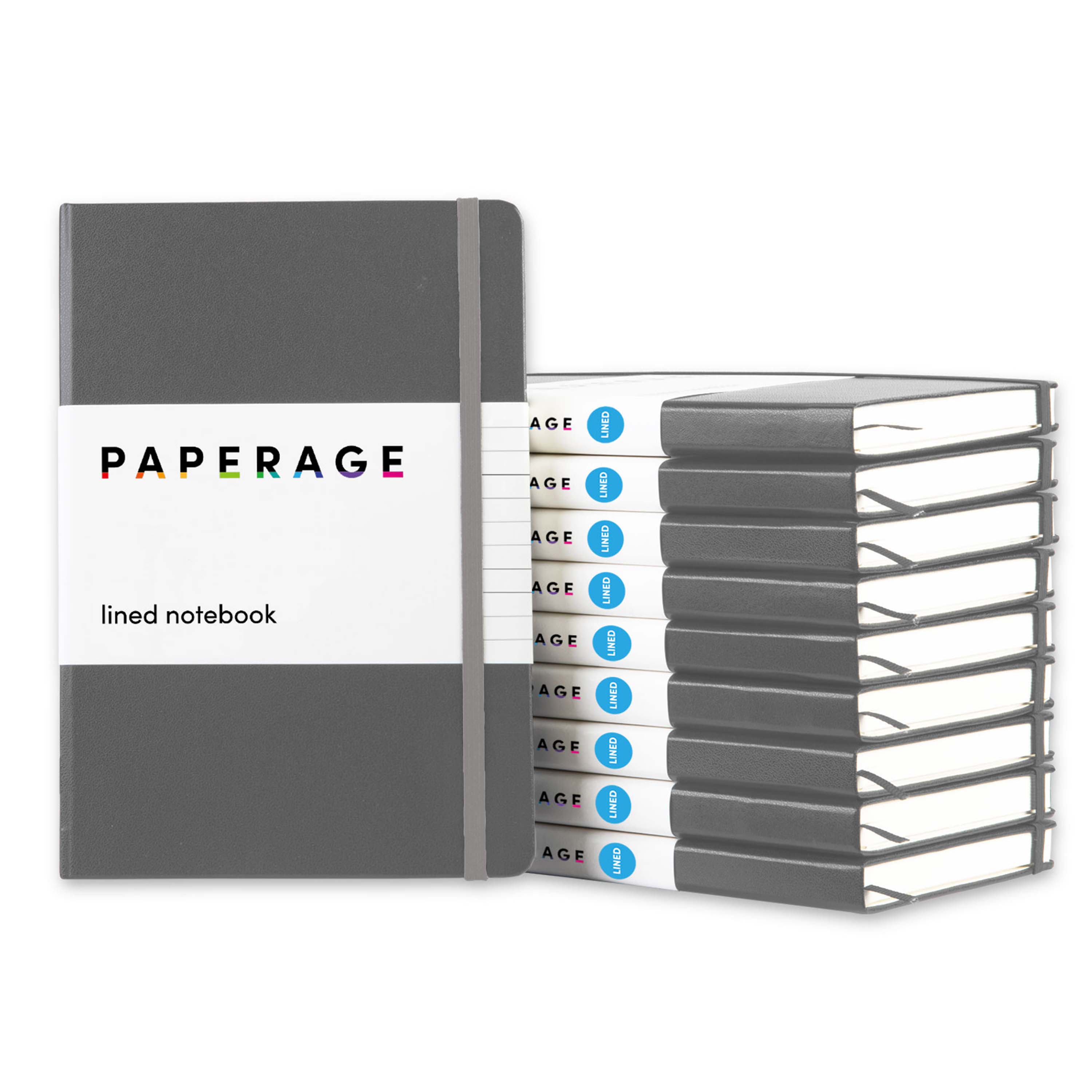 10 Pack Lined Journal Notebooks, Hardcover, (5.6 in x 8 in)