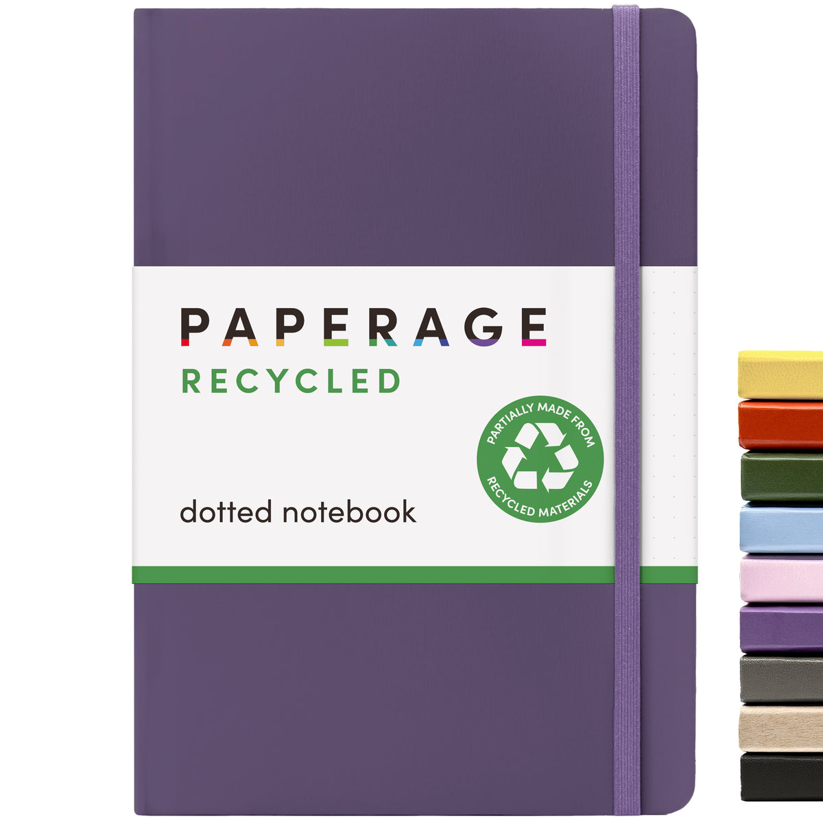 Recycled Dotted Journal Notebook, Hardcover (5.7 in x 8 in) Paperage