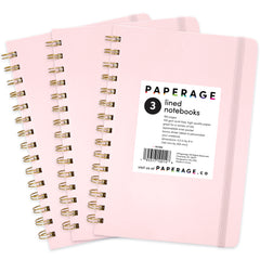 3 Pack Lined Journal Notebooks, Spiral Bound, Hardcover (5.5 in x 8 in)
