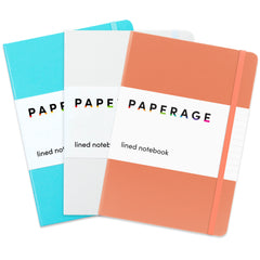 3 Pack Assorted Color Lined Journal Notebooks, Hardcover (5.6 in x 8 in)