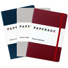 3 Pack Assorted Color Lined Journal Notebooks, Hardcover (5.6 in x 8 in)