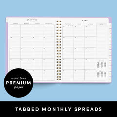 2026 Spiral Planner, Weekly & Monthly Layouts with Notes – Medium or Large Size