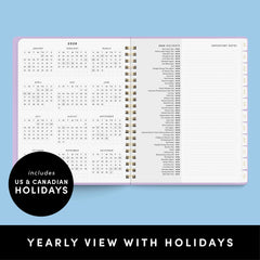 2026 Spiral Planner, Weekly & Monthly Layouts with Notes – Medium or Large Size
