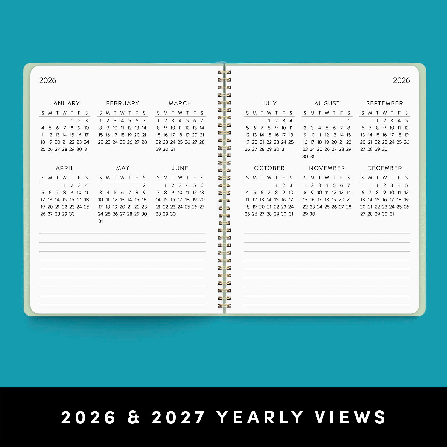 2-Year Spiral Planner 2026–2027, 24-Month, 8.7