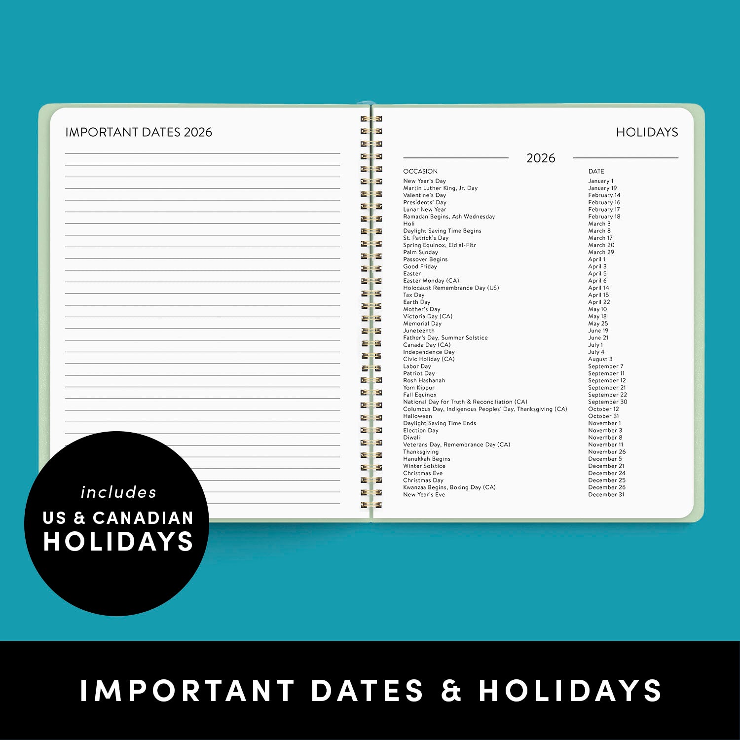 2-Year Spiral Planner 2026–2027, 24-Month, 8.7