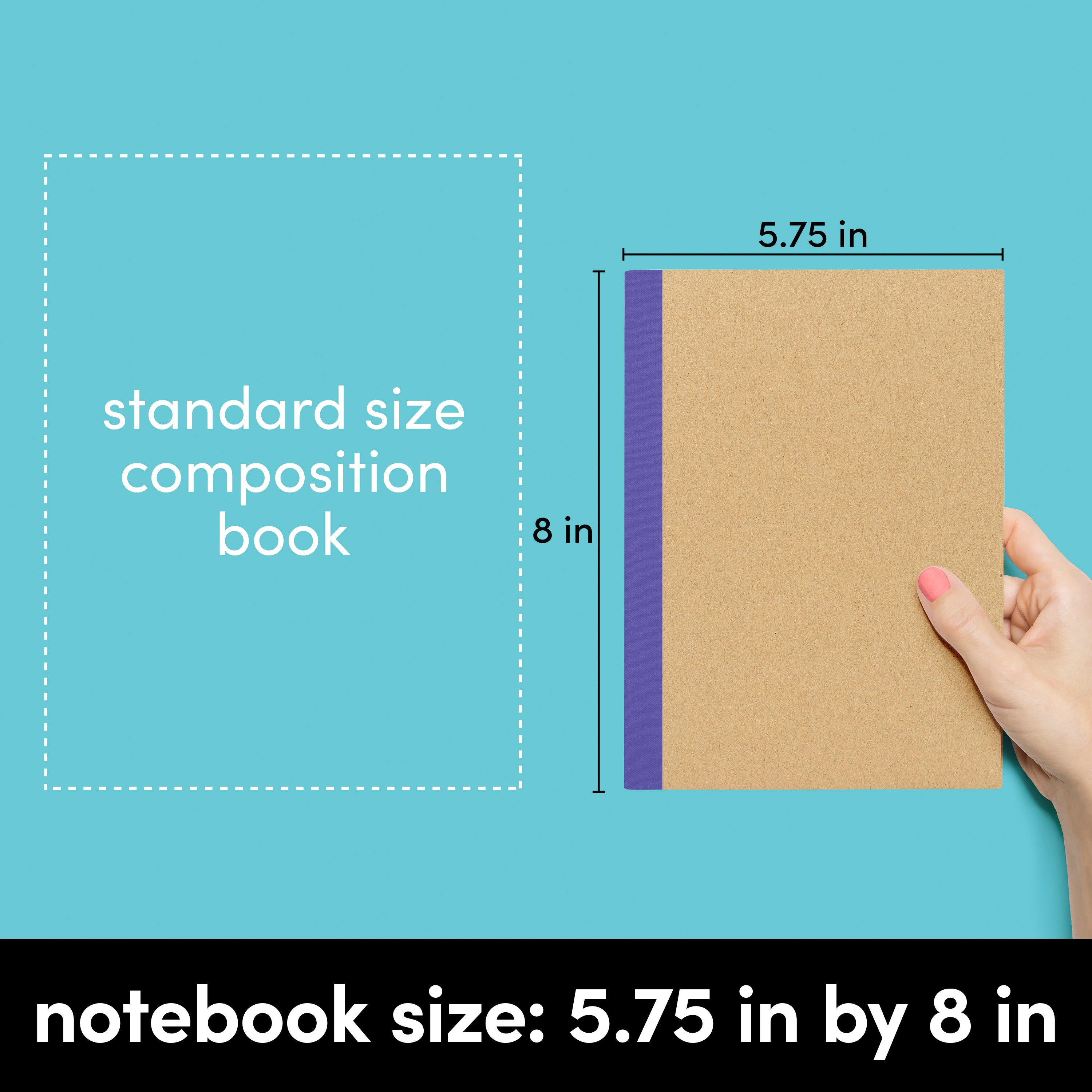 6 Pack Kraft Composition Notebook Journals