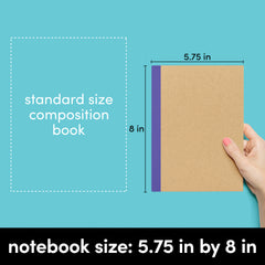 6 Pack Kraft Composition Notebook Journals