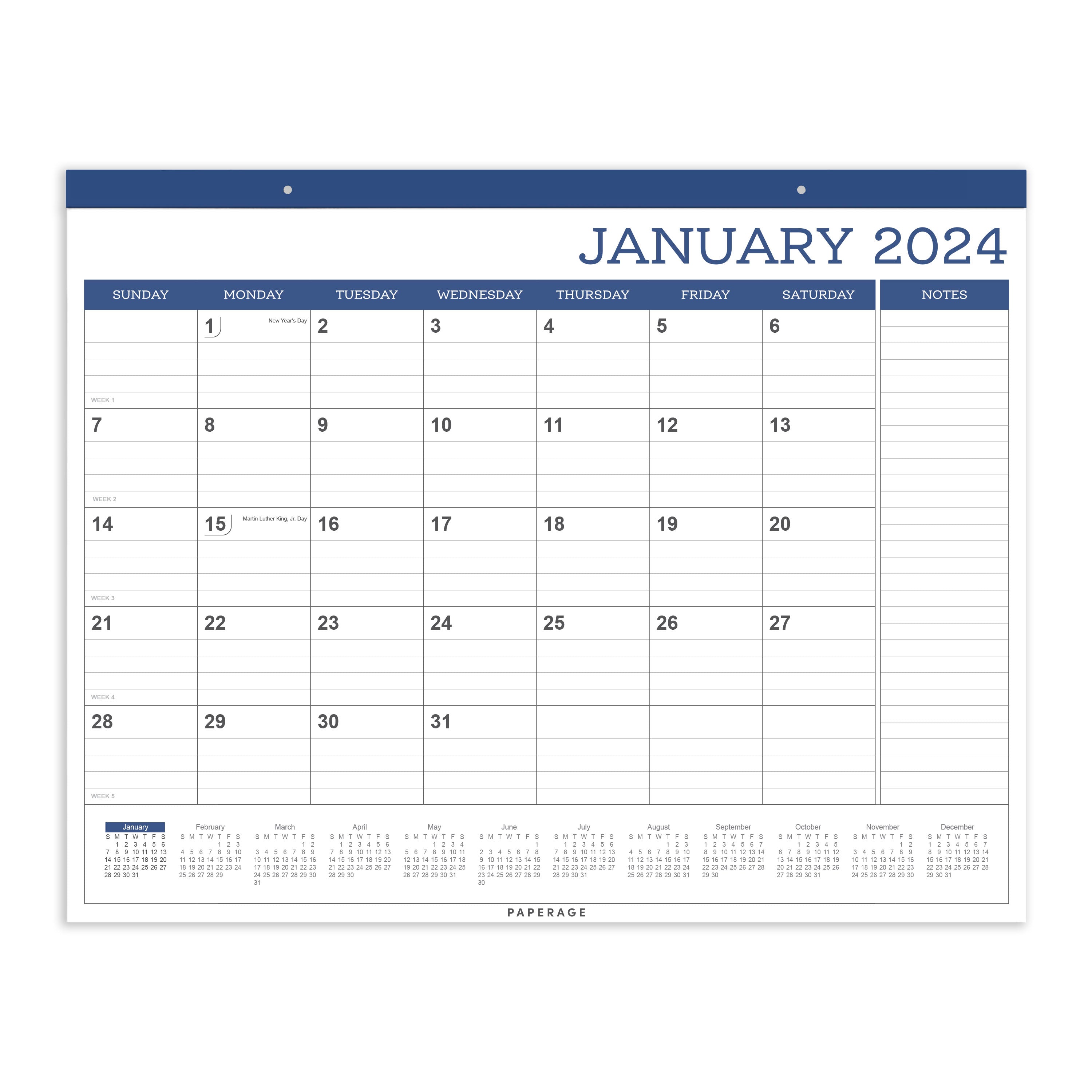 2024 Large Calendar - Minimalist Wall and Desk Calendar (17 in x 22 in)