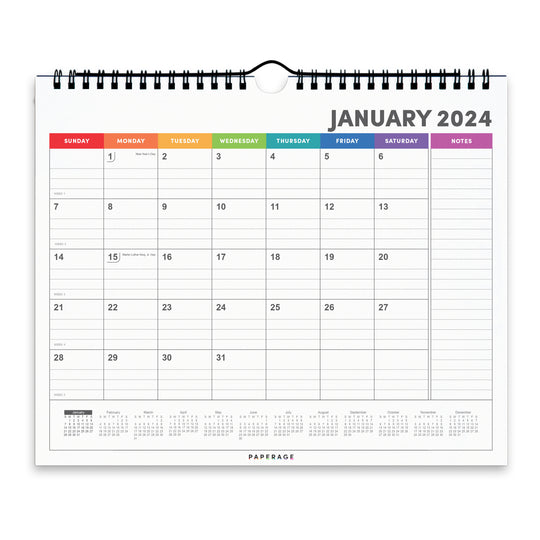 2024 Small Calendar - Minimalist Wall and Desk Calendar (9 in x 11 in)