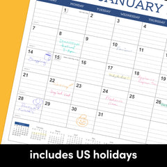 3 Pack Medium Calendars - Minimalist Wall and Desk Calendar (11.5 in x 14.75 in)