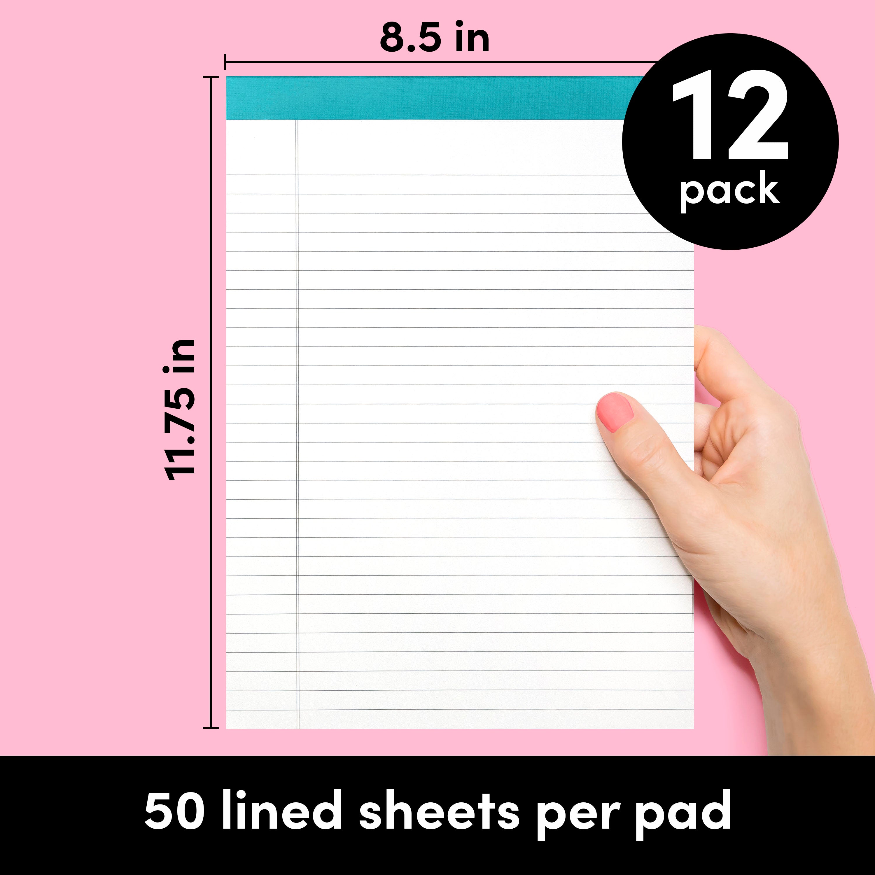12 Pack LARGE Lined Legal Pads (8.5 in x 11 in)