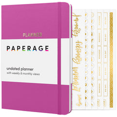 Undated Hardcover Weekly & Monthly Planner (5.7 in x 8 in)